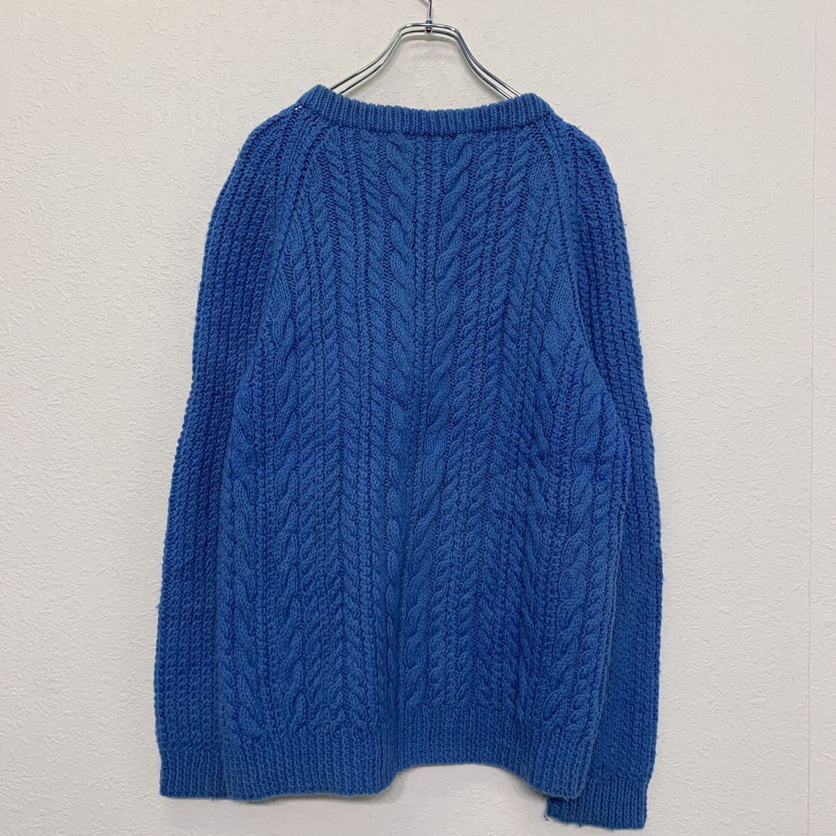 新品 タグ付き ELLIE ケーブルニット オーバーサイズ ラグラン袖 ブルー ケーブル セーター XL位 ブルー ラグランスリーブ ニット 古着卸