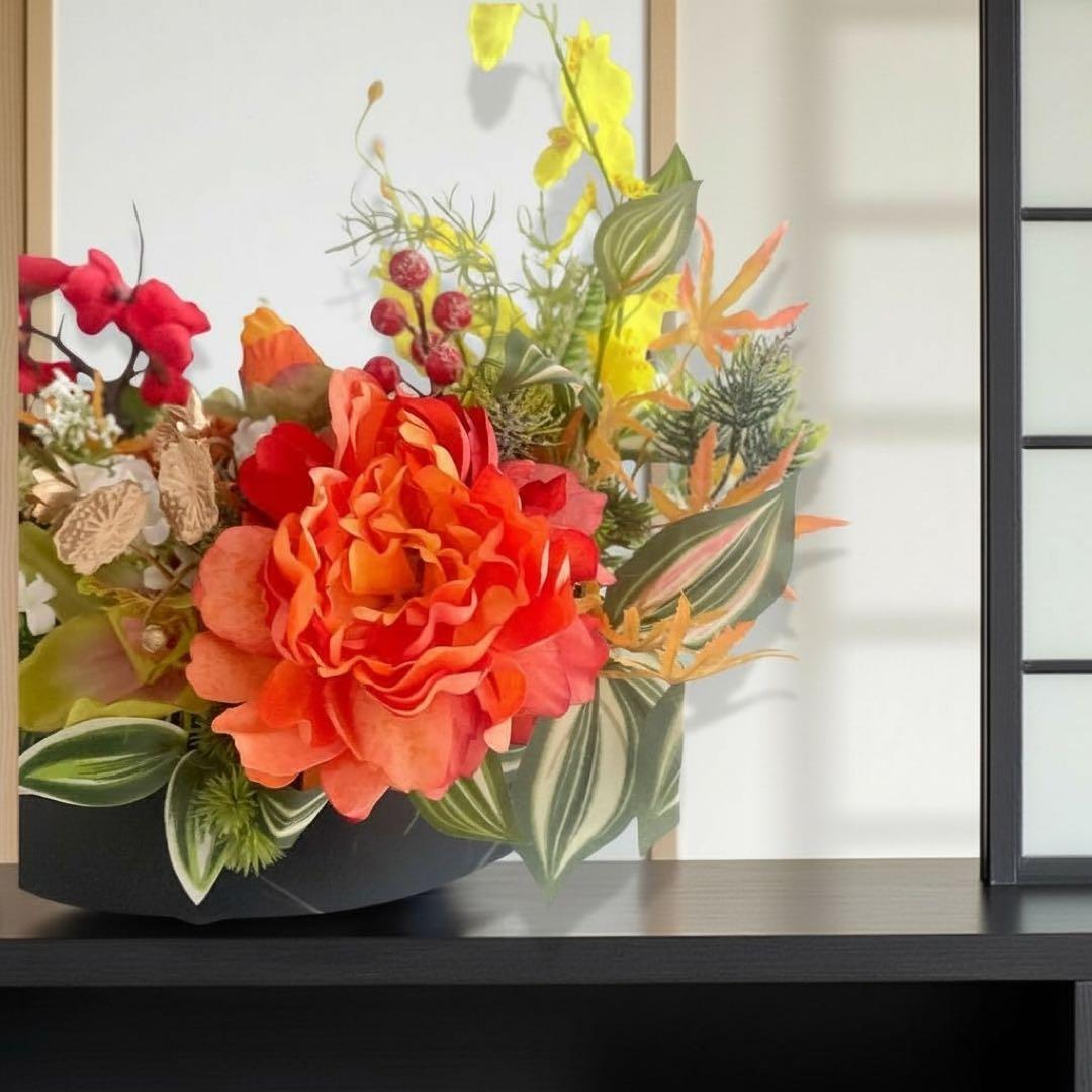 迎春アレンジメント 特大｜新春の華やぎを飾る和モダンフラワー｜正月飾り 造花 迎春アレンジメント 特大｜新春の華やぎを飾る和モダンフラワー｜正月