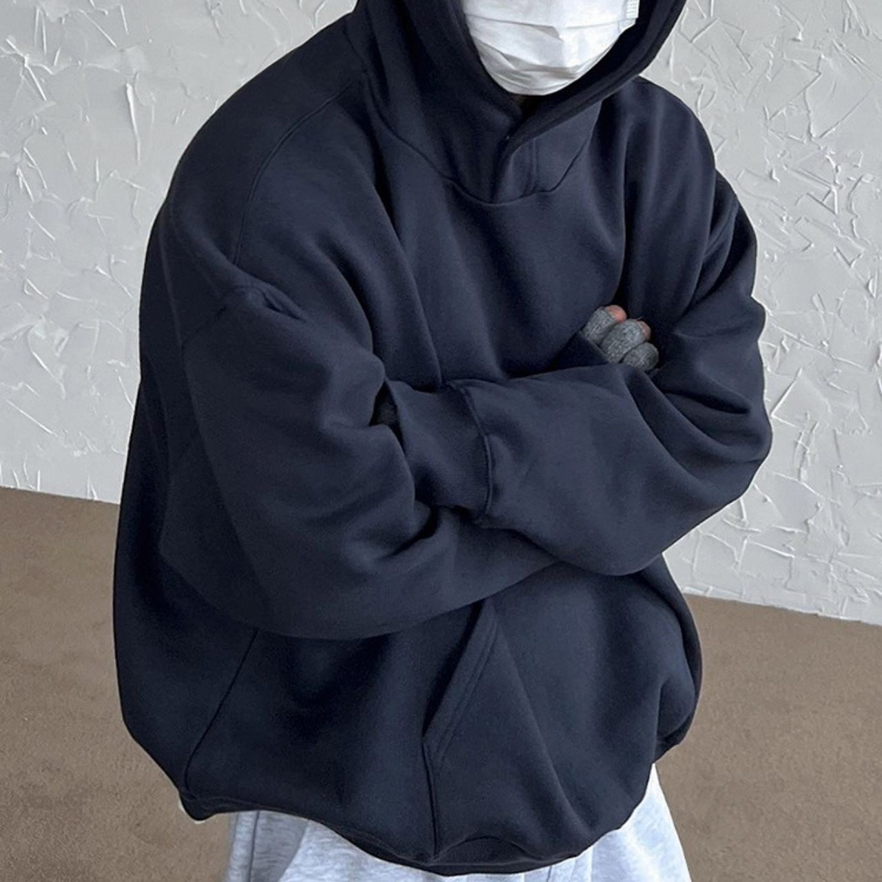 ビッグシルエット ドロップショルダー フーディー プルオーバー　1001