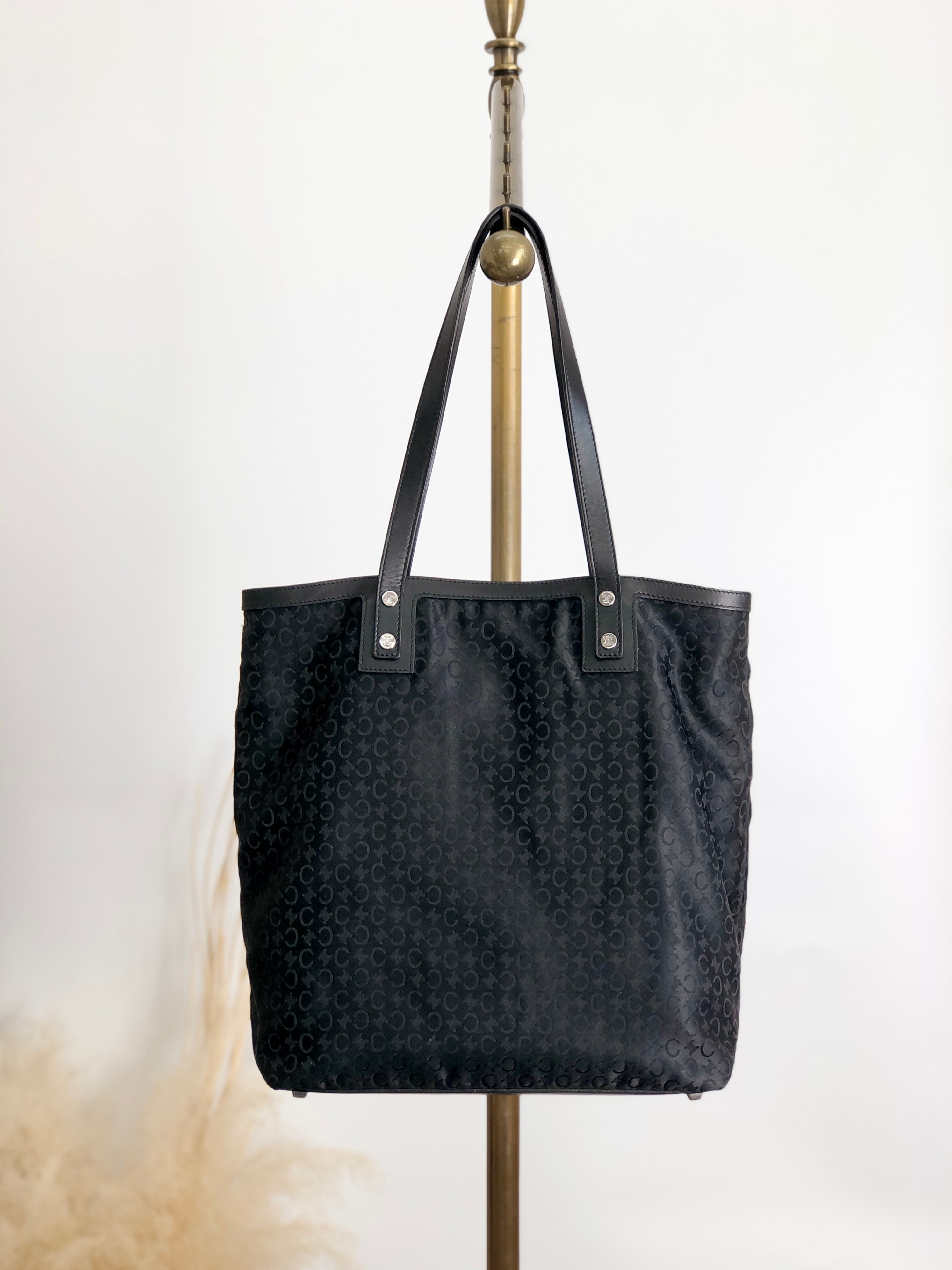 CELINE セリーヌ Cマカダム トートバッグ ブラック ファブリック