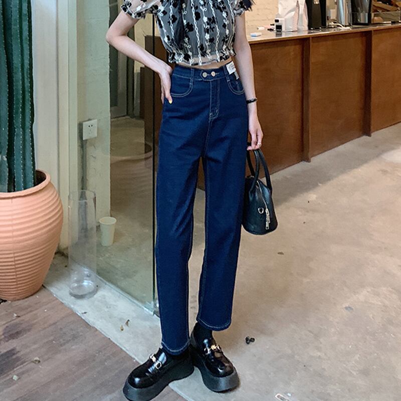 ジーンズ スプリングオータムハイウェストルーズパンツ 春物 秋物 試着室11074628723