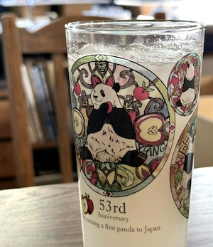 ◆受注生産◆ステンド風パンダファミリー柄◆グラスタンブラー