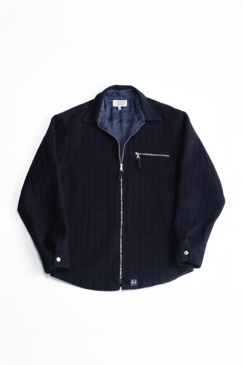 [Late 1990’s] “ARMANI JEANS” Wool Zip-Up Shirt Jacket  (Made in Italy)