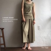 A HOPE HEMP バンブーギャザーワイドパンツ