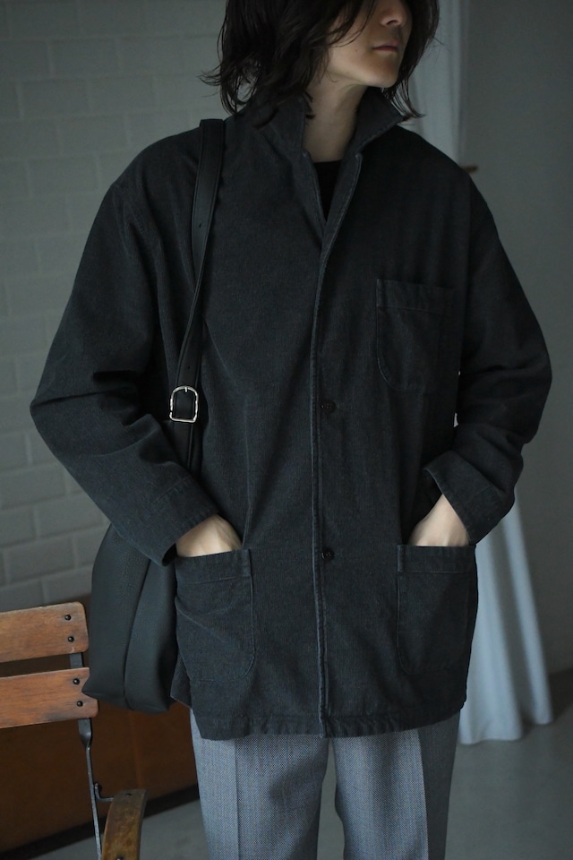 Cale / Stone Washed Corduroy Jacket (Charcoal)
