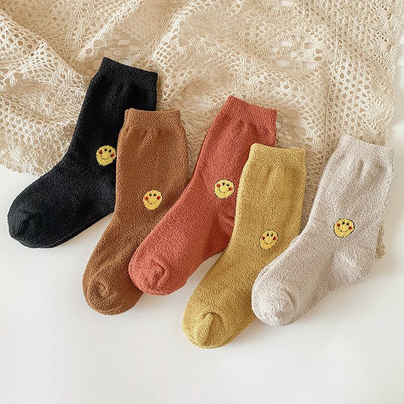 【BABY&KID】もこもこ笑顔柄滑り止めロングソックス5点セット
