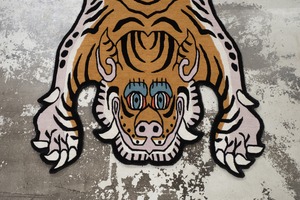 Tibetan Tiger Rug 《Lサイズ•ウール・オリジナル2・マスタードイエロー132》チベタンタイガーラグ