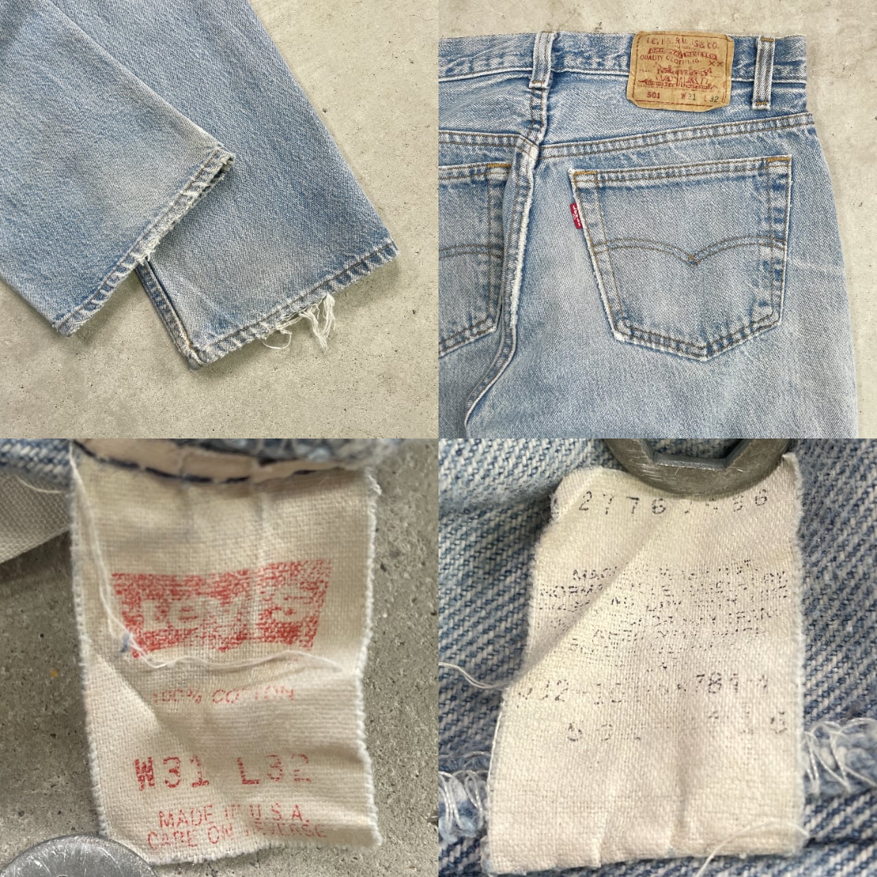 Levis レディース ダメージ加工 ペンキステッチ デニムパンツ