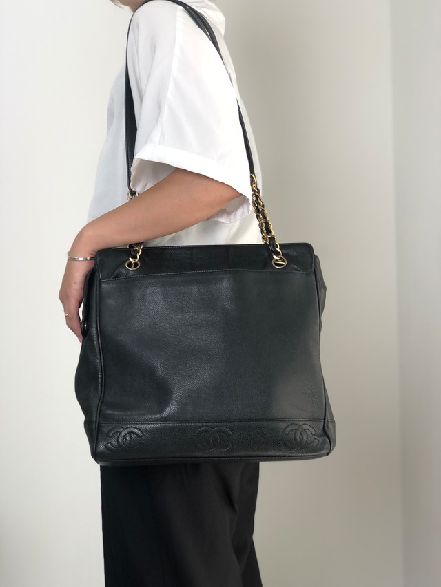 CHANEL シャネル トリプルココ ショルダーバッグ ブラック レザー キャビアスキン vintage ヴィンテージ オールド gph8sd