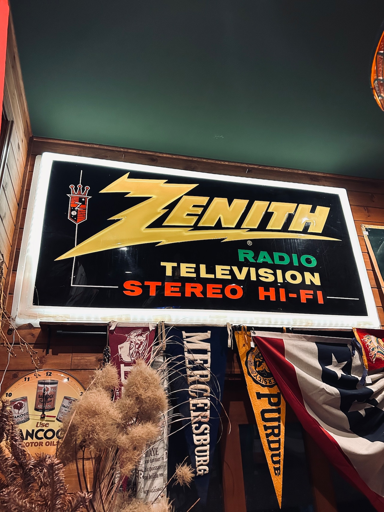 1960s ゼニス ヴィンテージ 電飾看板 ZENITH “RADIO TELEVISION STEREO HI-FI” Lighted Advertising Sign S-27