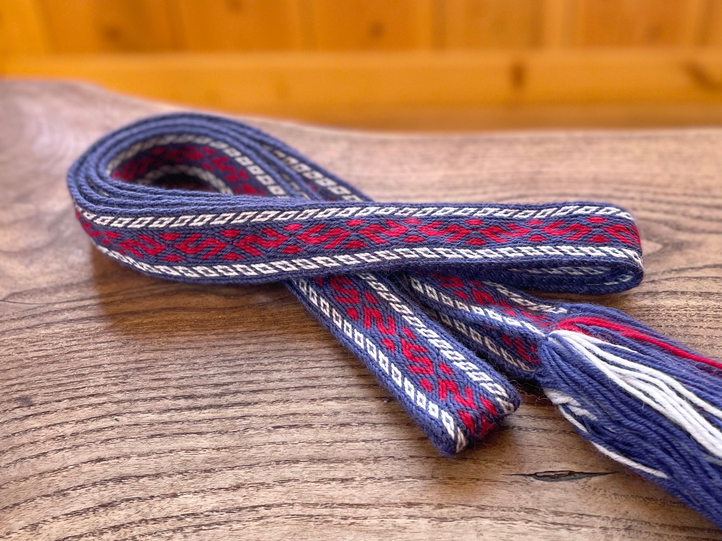 カード織り バンド MamKeko Trico 30mm幅 約2.2m／手織り 帯 ロング