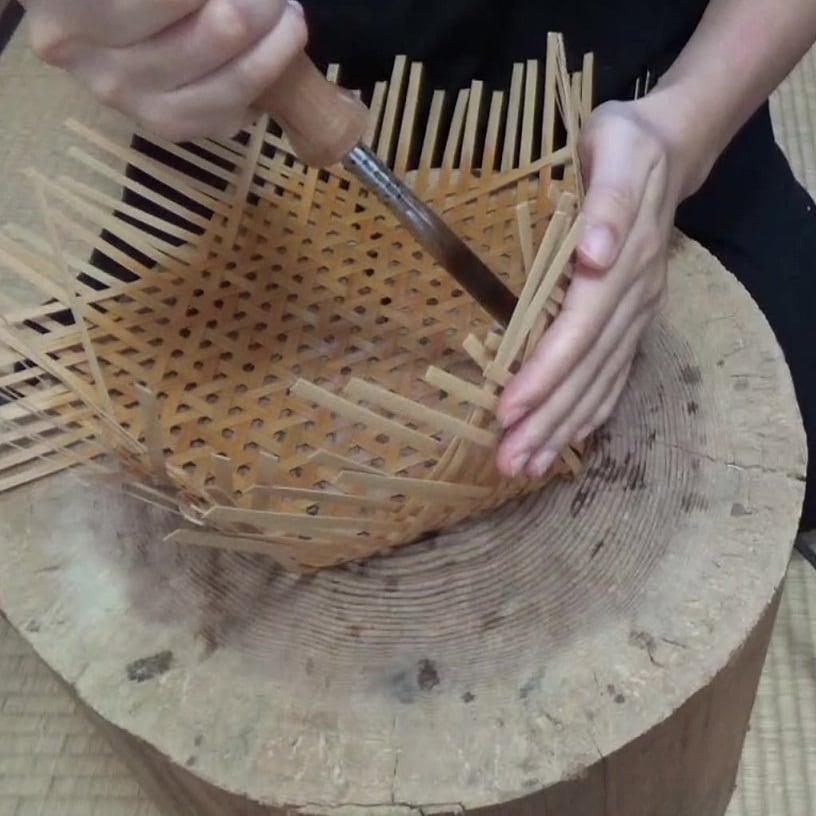 竹細工用こて 竹を立ち上げる際に使用する「コテ」 立ち上げ 竹かご 竹細工 竹工房 UKI