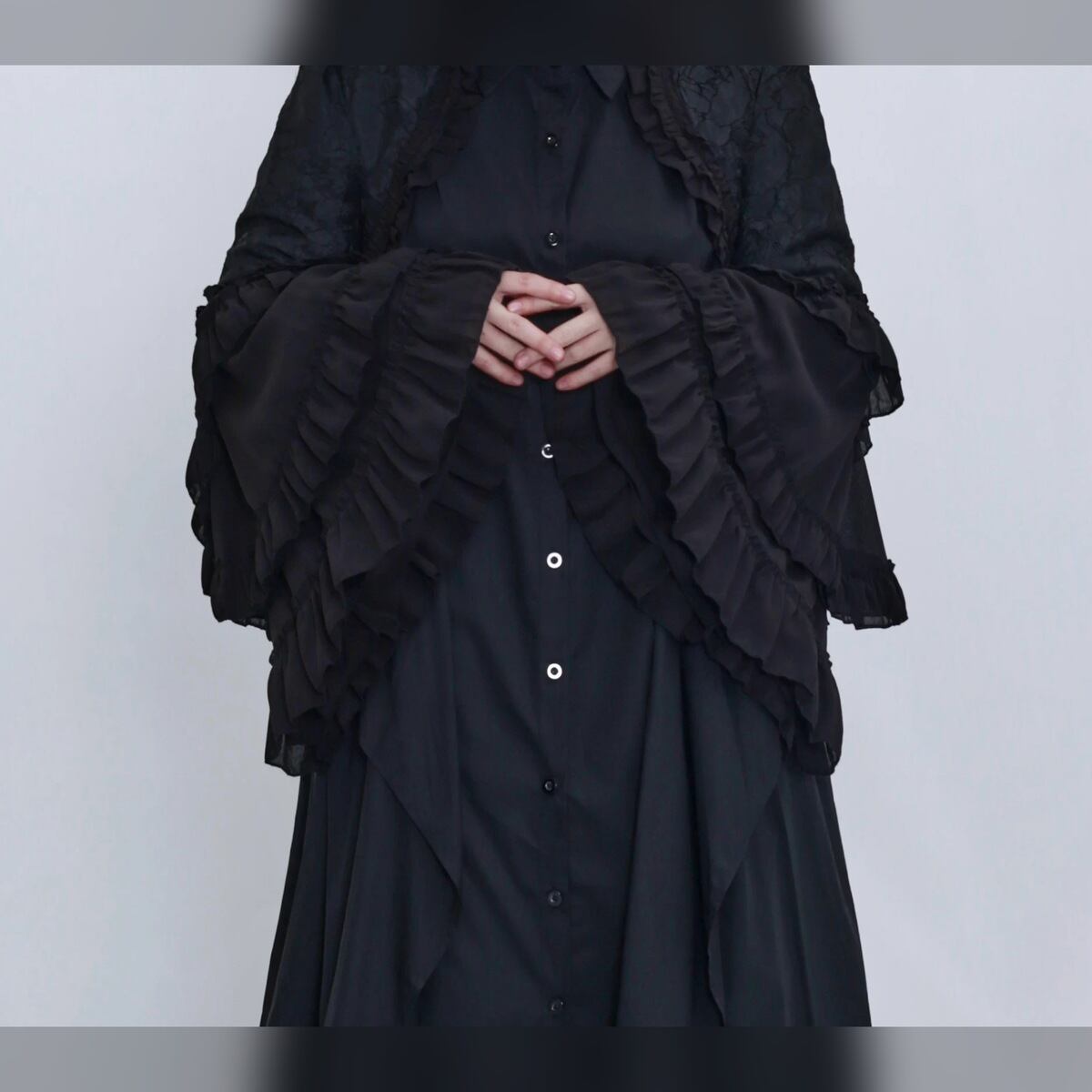 ジャカード フリル フレアスリーブ ショート ボレロ 1color JK0368