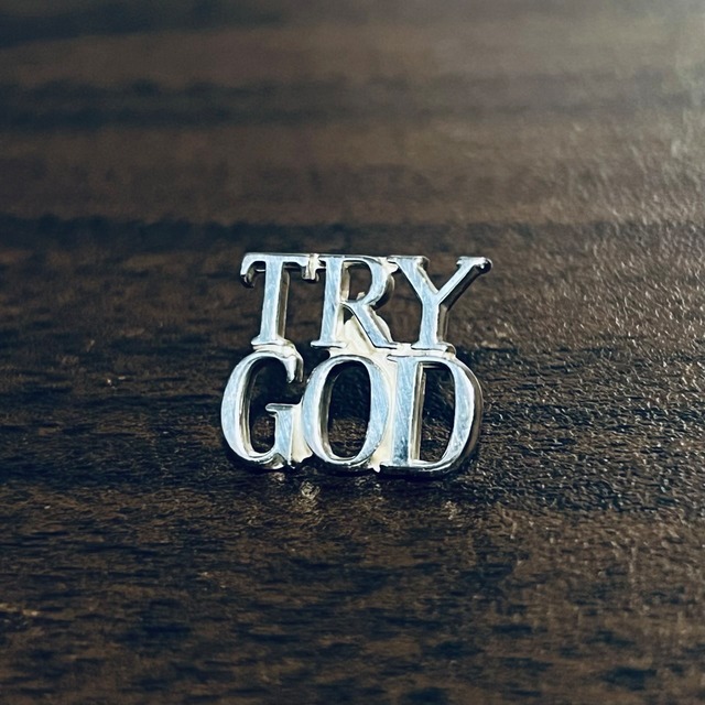 VINTAGE TIFFANY & CO. "TRY GOD” Pin Badge Sterling Silver | ヴィンテージ ティファニー "TRY GOD” ピン バッジ スターリング シルバー