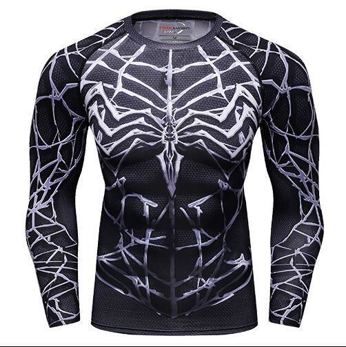 ストレッチインナー 長袖 トップス ブラック スパイダー