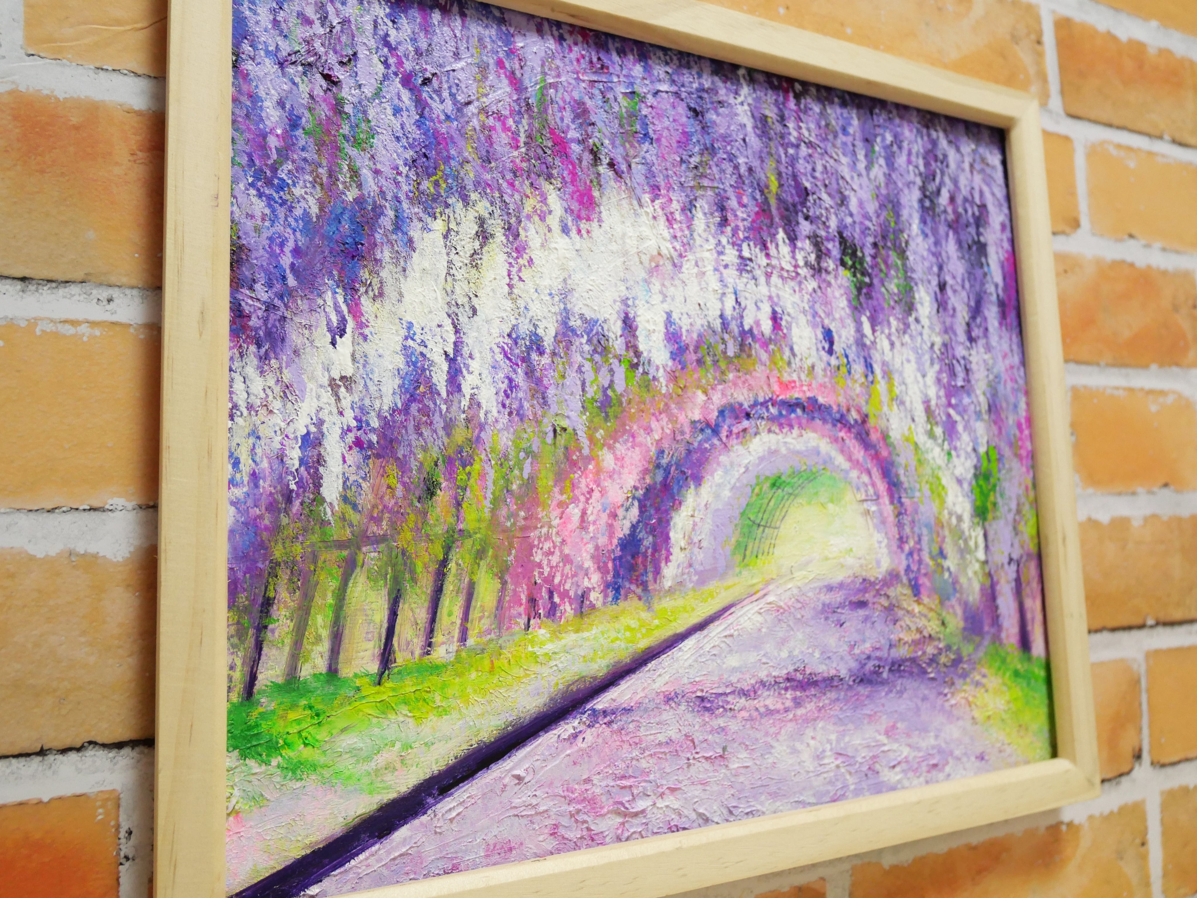 油絵 絵画 藤のトンネル【四切木製】 | HIROSHI1990