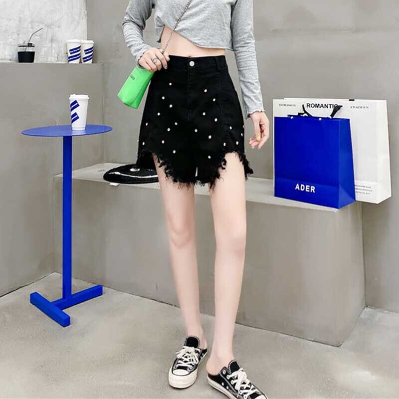 サマージーンズ ハイウェストウェストショーツ 大きめサイズ 夏物 ブルマー ミックスインファッション28814144523