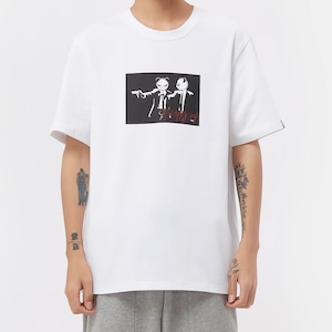 SALE 【HIPANDA ハイパンダ】メンズ Tシャツ MEN'S MOVIE PARODY PRINT SHORT SLEEVED T-SHIRT / WHITE・BLACK
