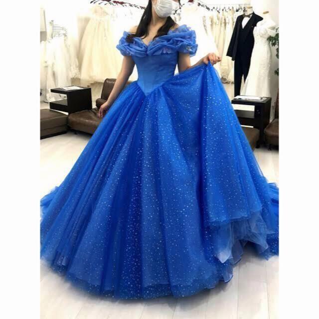 水色オフショルダードレス ティアラ付き シンデレラ 水色オフショルダードレス ティアラ付き シンデレラ