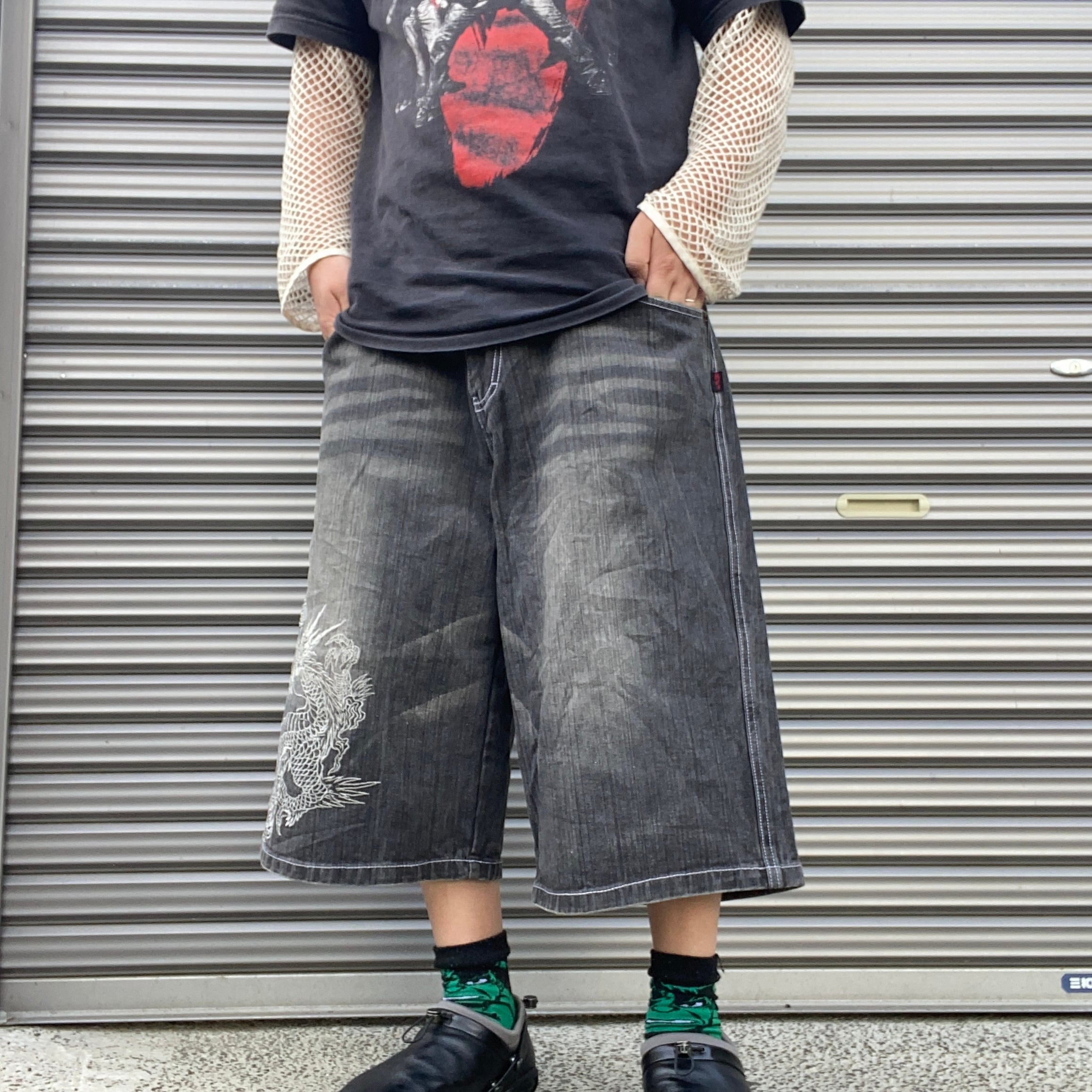 REMAKE】 ラグマットショーツ ワイドショーツ 再構築 リメイク古着