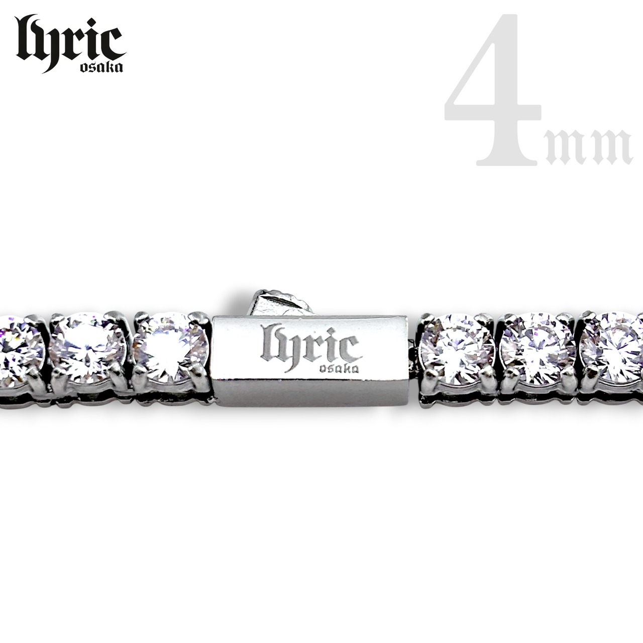 【最高級】stainless316L 4mm 18cm luxury tennis bracelet  silver