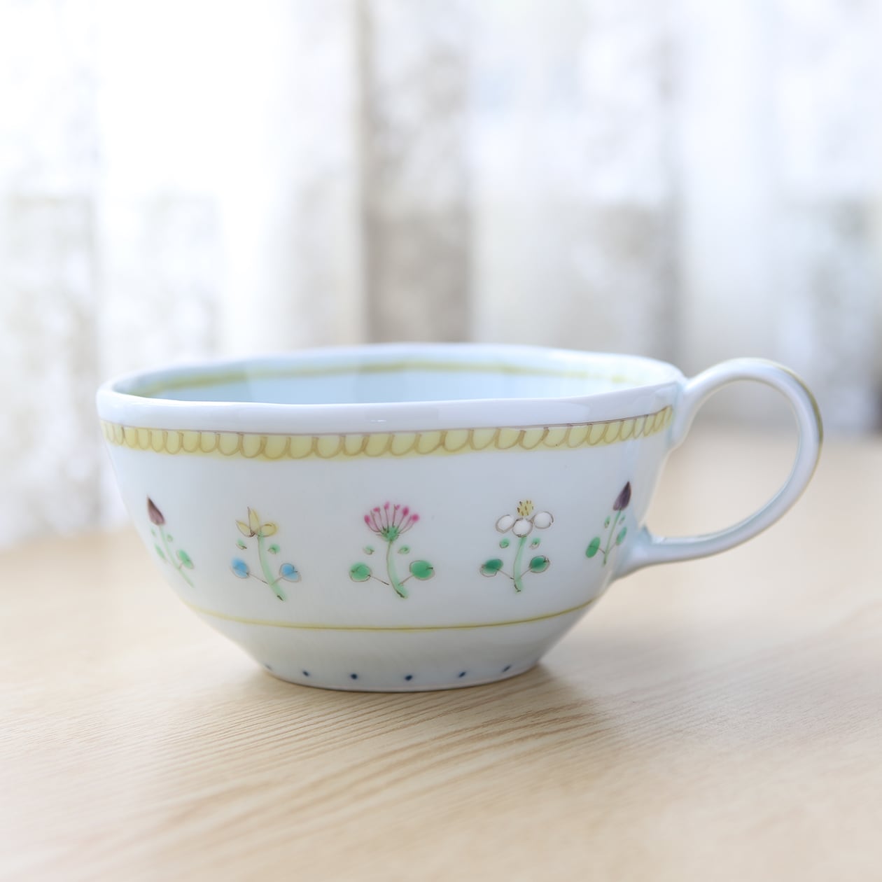 藍水 花暦（黄）カフェボール うつわ藍水（波佐見焼） | にっこう生活