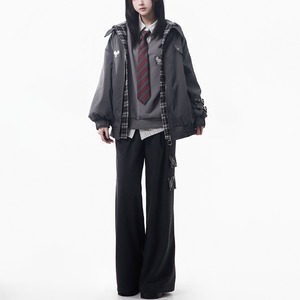 チェック切替チェーンワイドパンツ（lli_6546）