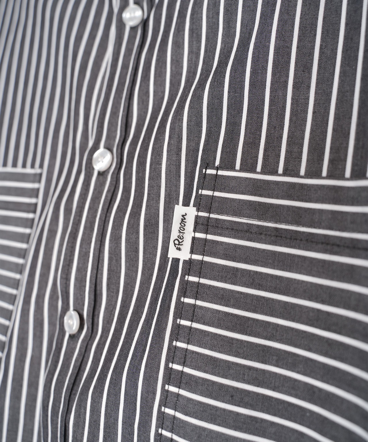 【#Re:room】PIN STRIPE BIG SHIRTS［RES095］