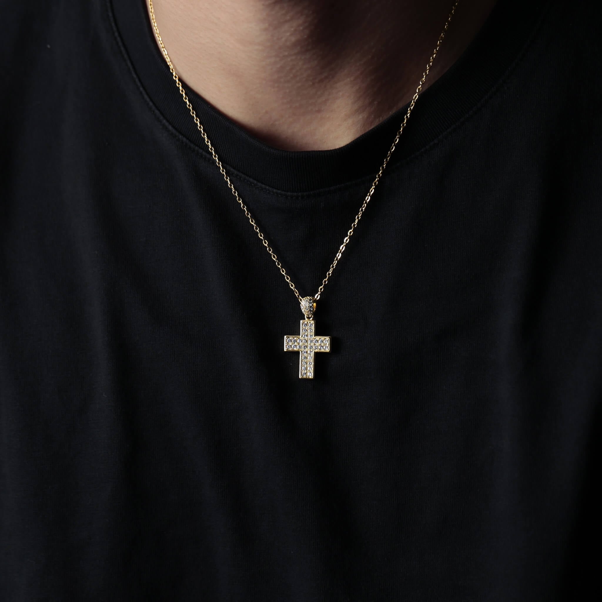 reversible zirconia medium cross necklace VN1-110 | VERIELA