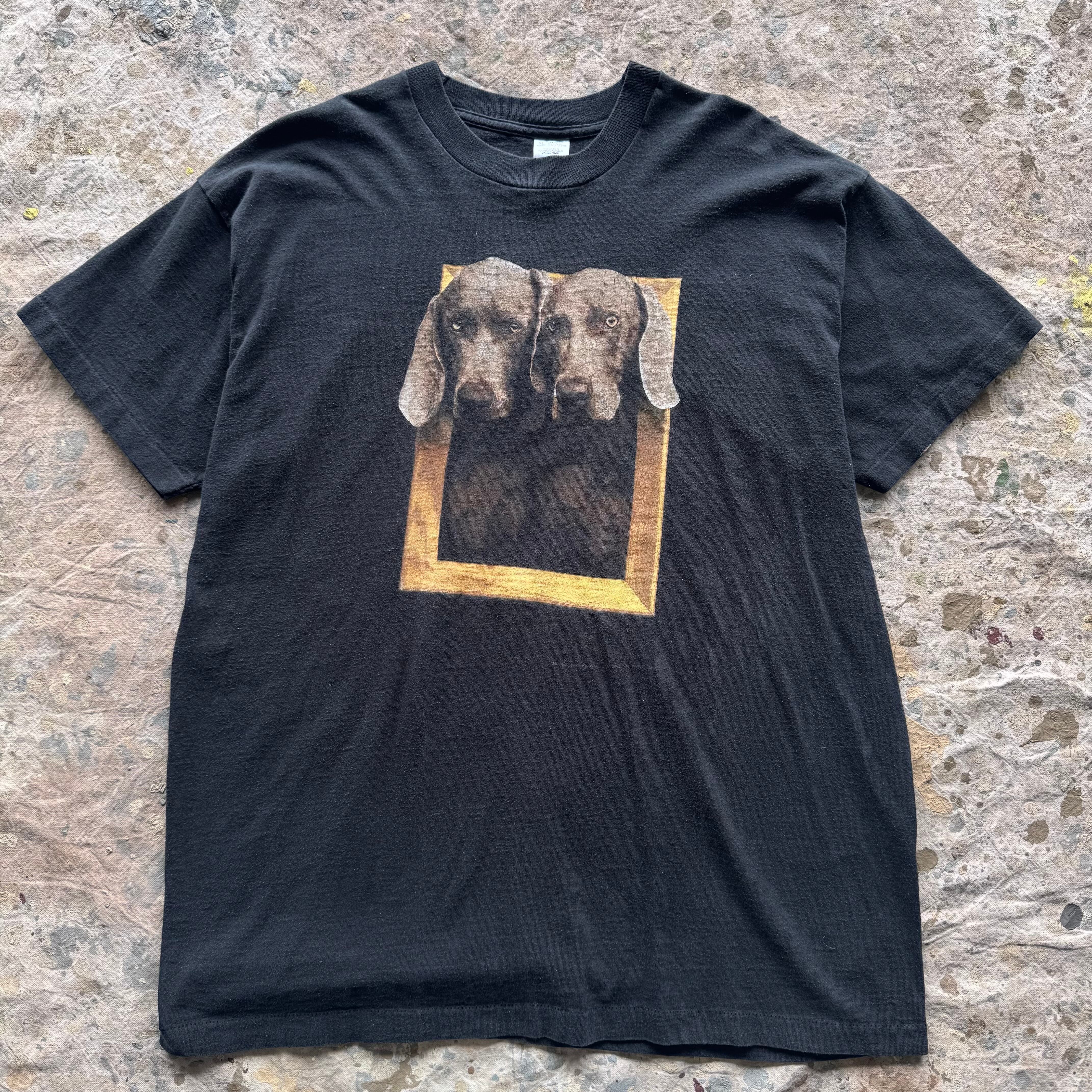 90s 古着 USA製 アート WILLIAM WEGMAN フォト アニマル Tシャツ 犬 