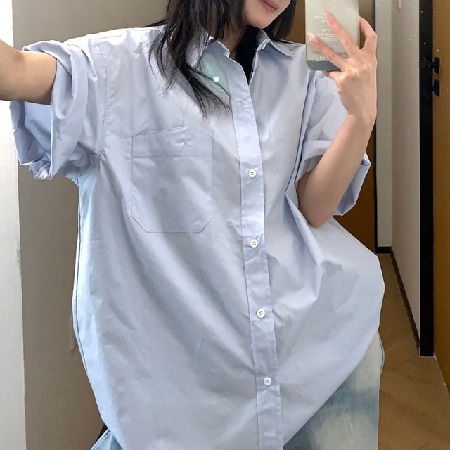 simple pocket short-sleeve shirt　シンプルポケット半袖シャツ　J2057