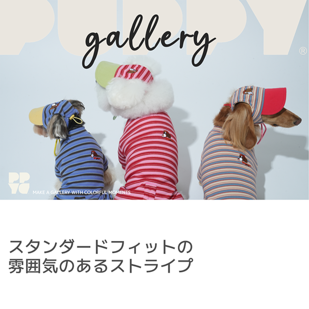 〈PUPPYGALLERY公式〉ホームグラウンドストライプオールインワン M-XL
