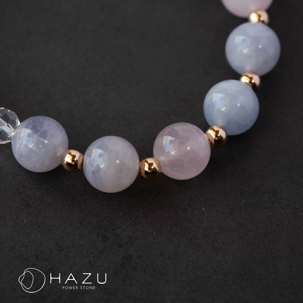 美しさと幸せのブルーローズ［ブルーローズクォーツ／セリサイトインクォーツ／水晶］