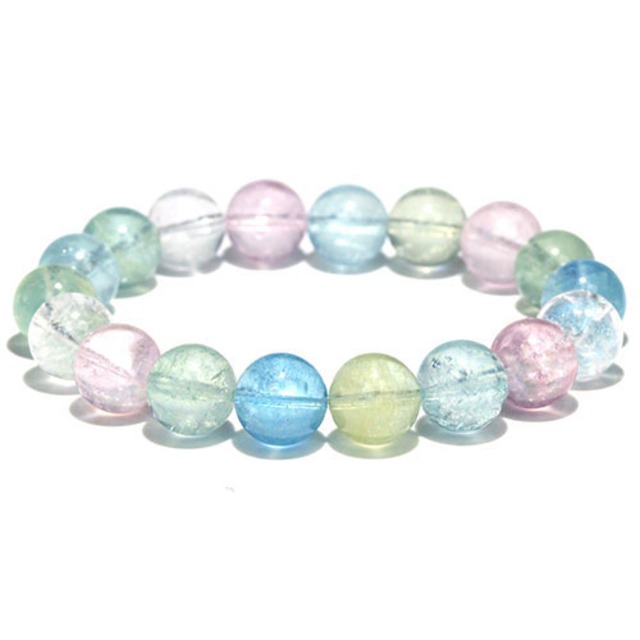 〔K1991-8〕高品質 透明 約11mm ミックスベリル ブレスレットBeryl 緑柱石