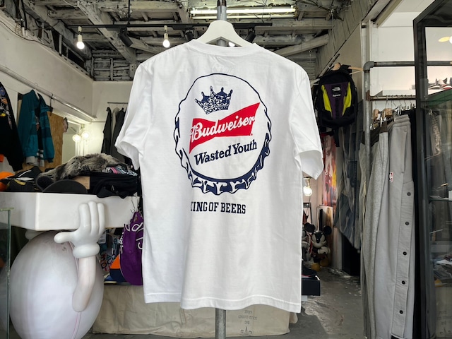 WASTED YOUTH × BUDWEIZER SS TEE WHITE MEDIUM 24530