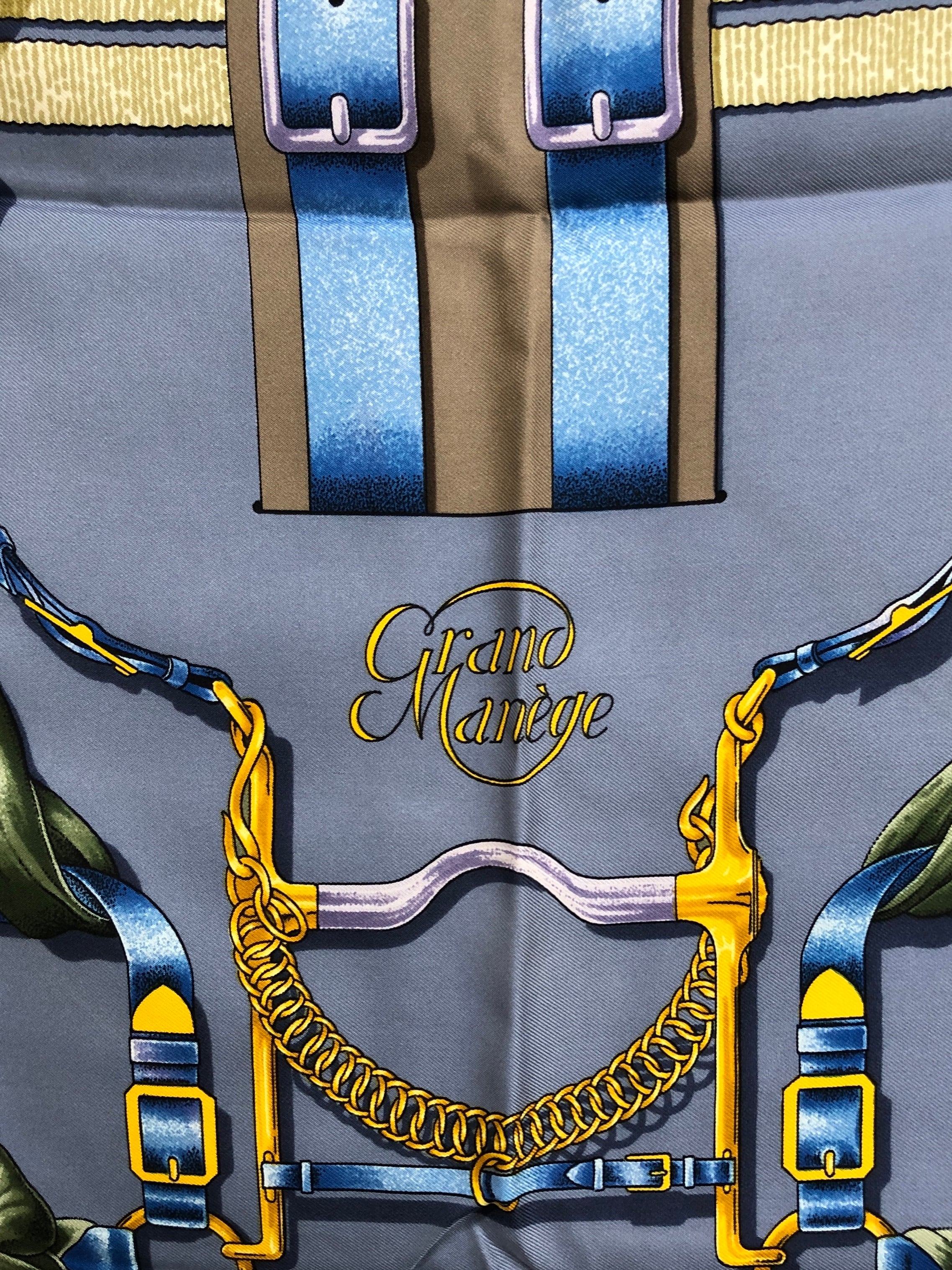 HERMES エルメス スカーフ パープル ベルトフラワーモチーフ シルク