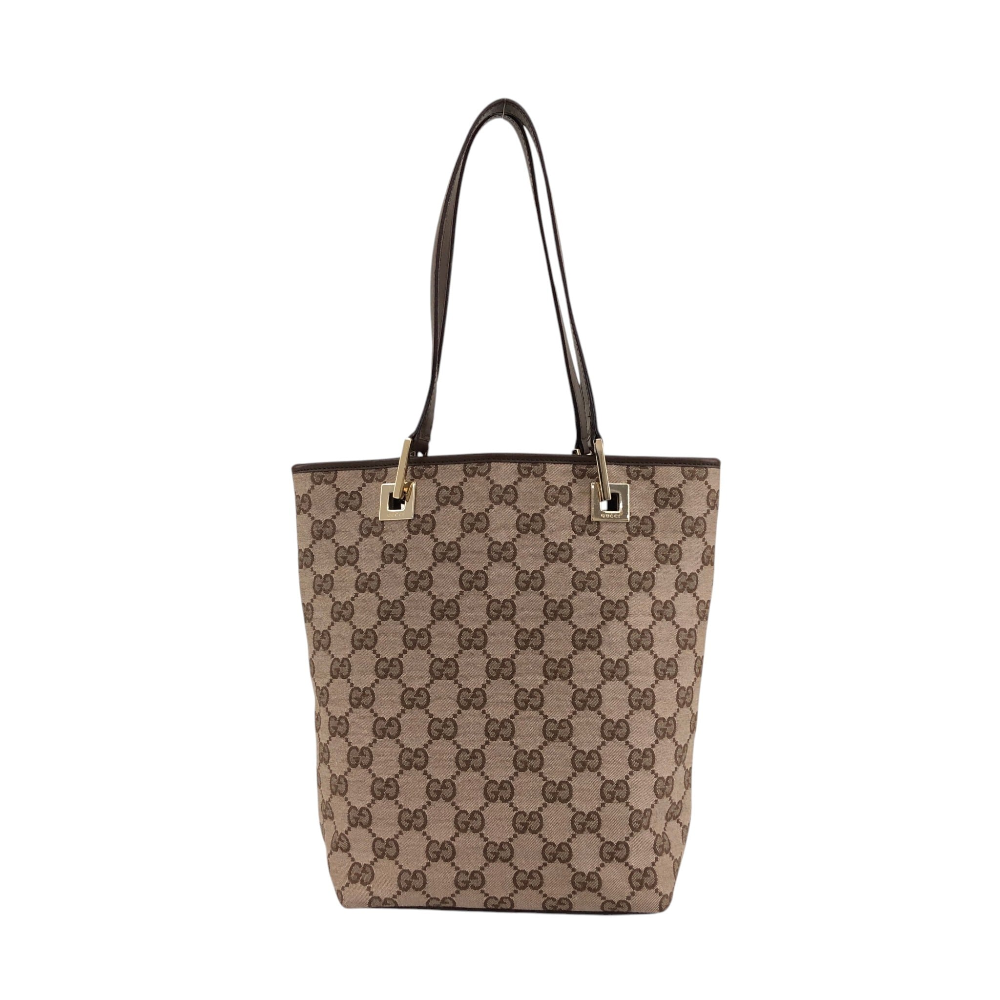 GUCCI グッチ GG ハンドバッグ ブラウン キャンバス トートバッグ