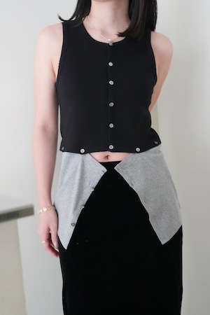 【KAYLE】HIGH GAUGE RIB DETACHABLE TANK(BLACK×GRAY)