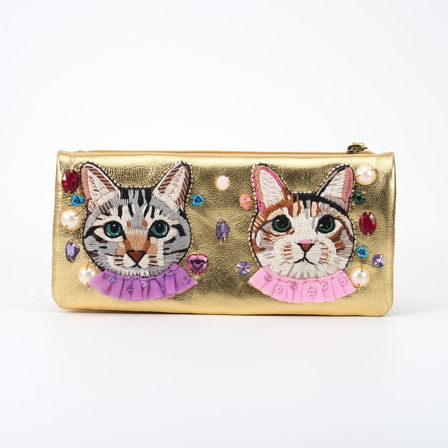 長財布Two cats and bijoux(gold)