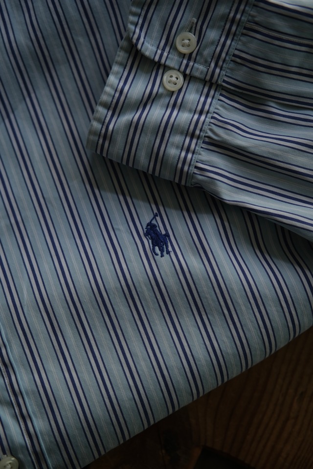 Utah／90's “Ralph Lauren"CLASSIC FIT stripe shirt／Blue