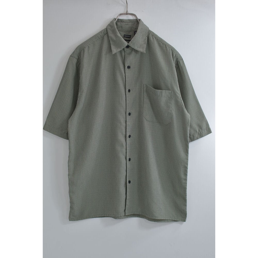 90～00s GEORGE SUEDED ストライプ パターン ポリエステルシャツ