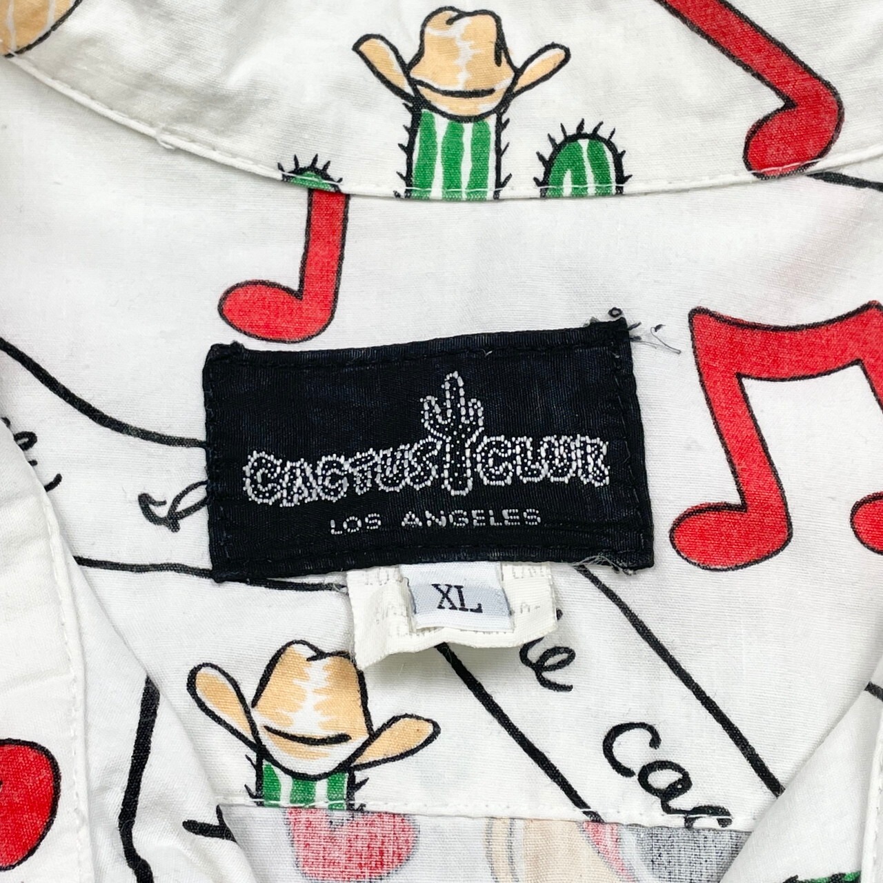 90年代 USA製 CACTUS CLUB 総柄シャツ 半袖シャツ メンズXL 古着 