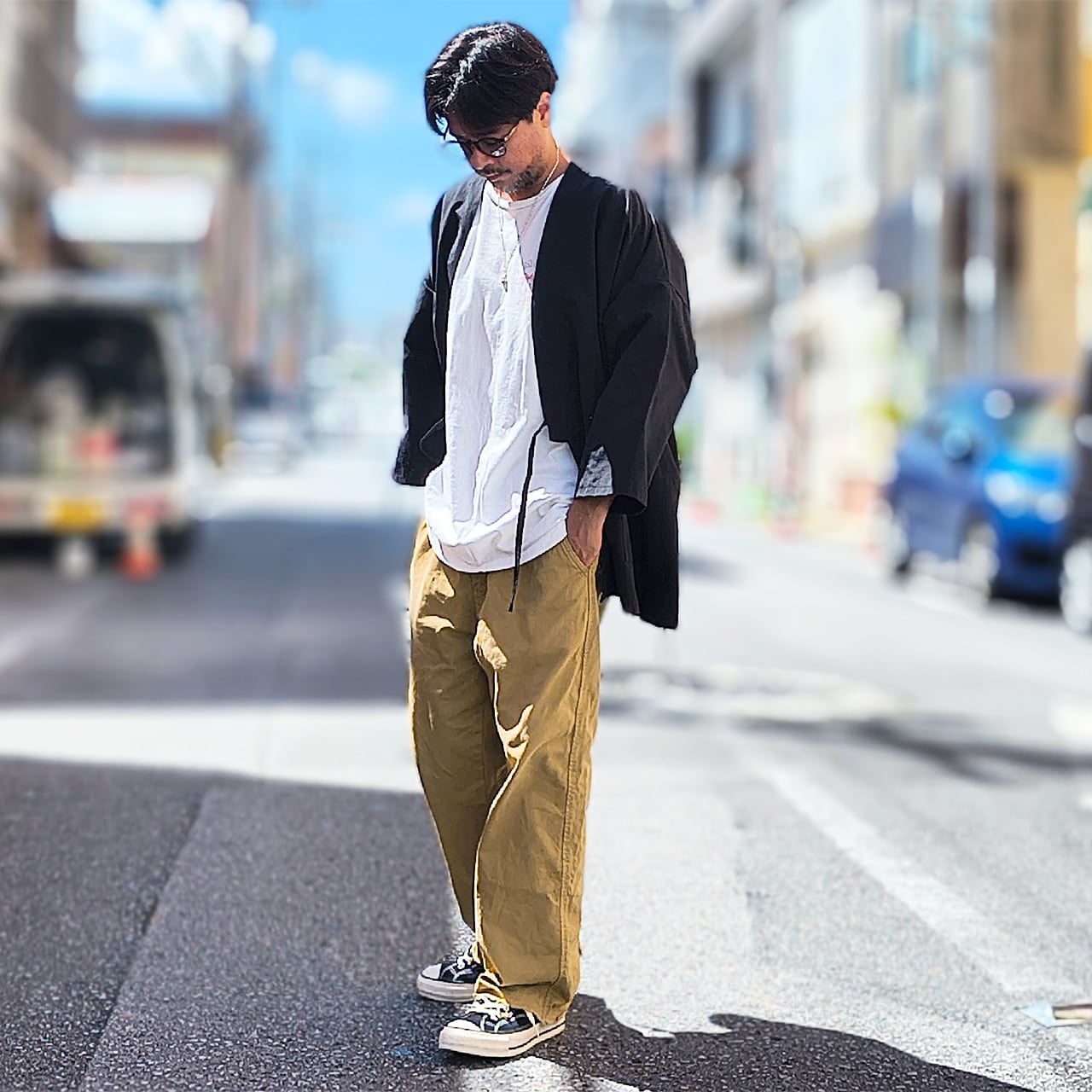 THE SAME A ALL BLACK 】 作務衣 グランジ60/40クロス ロクヨンクロス