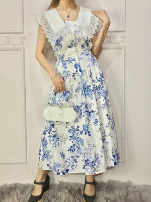 セーラーカラーポーセリンブルードレス　lot20388