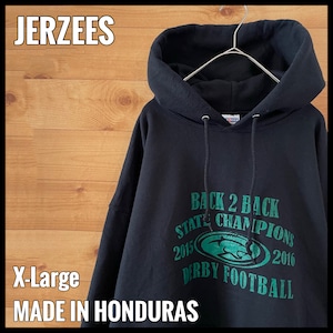 【JERZEES】フットボール football BACK 2 BACK プリント スウェット パーカー フーディー XL ビッグサイズ US古着