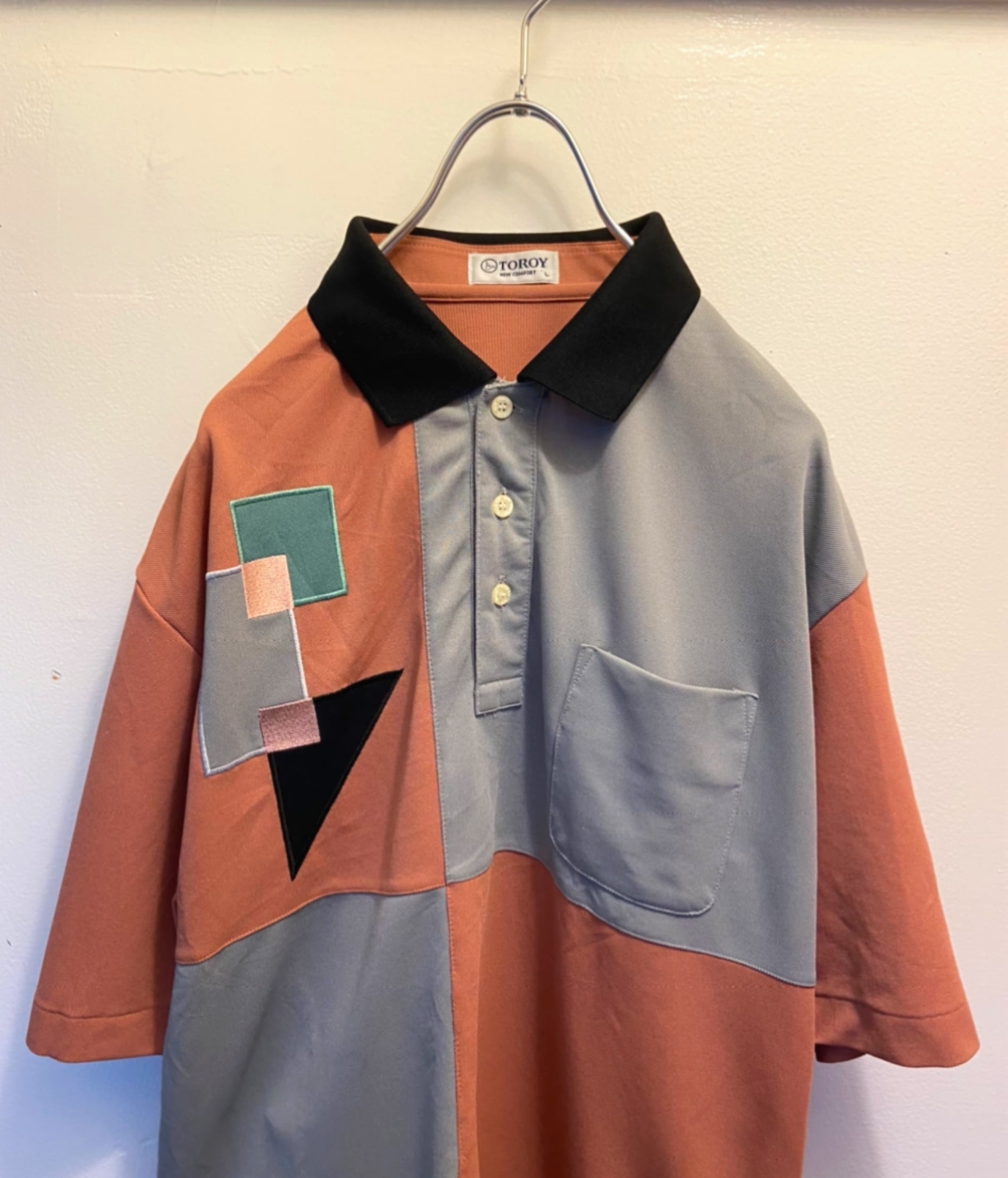 90s古着 TORY BROS/トロイブロス デザインポロシャツ レトロ柄