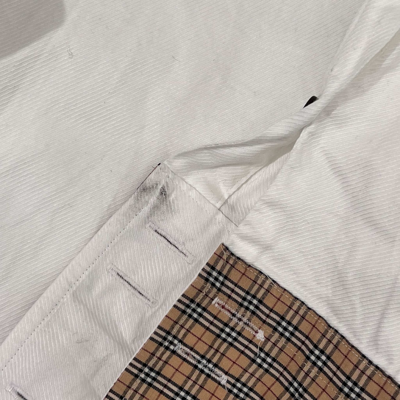 BURBERRY BLACK LABEL バーバリー ノバチェック 長袖 カフスシャツ ドレスシャツ39/ホワイト メンズ