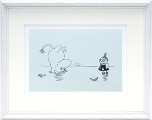 ムーミン 北欧 Postery「氷上のムーミンとリトルミイ」送料無料 フレーム 展示用フック付アートポスター 絵画 インテリア アート