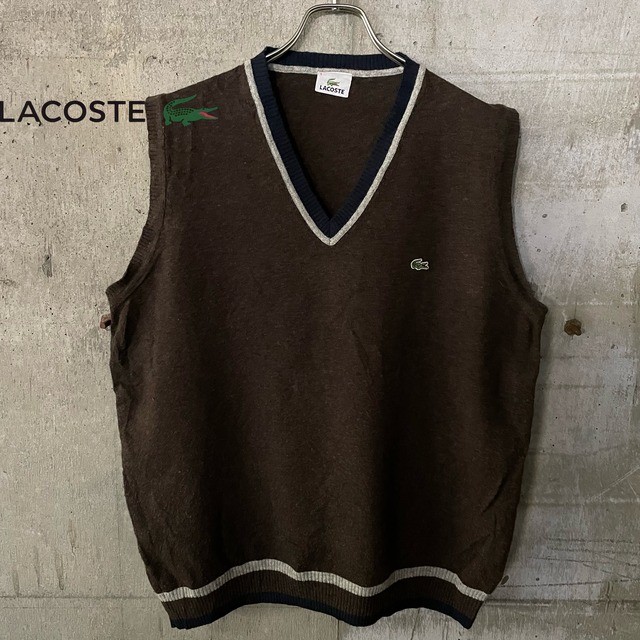 〖LACOSTE〗90's wool knit vest/ラコステ 90年代 ウール ニット ベスト/xlsize/#0509