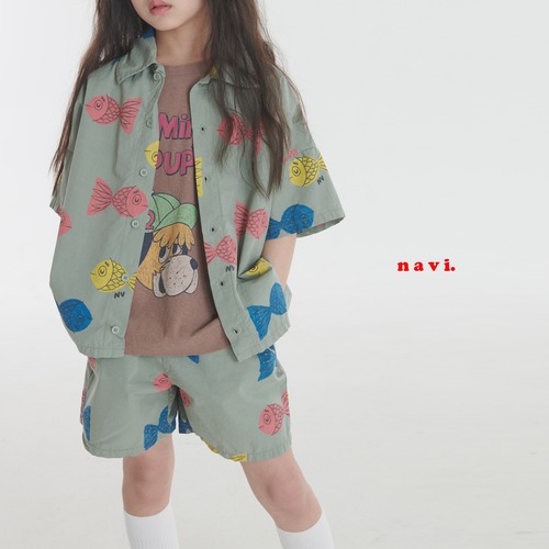 【予約】NAVIフィッシュ柄ショートパンツ 100~170